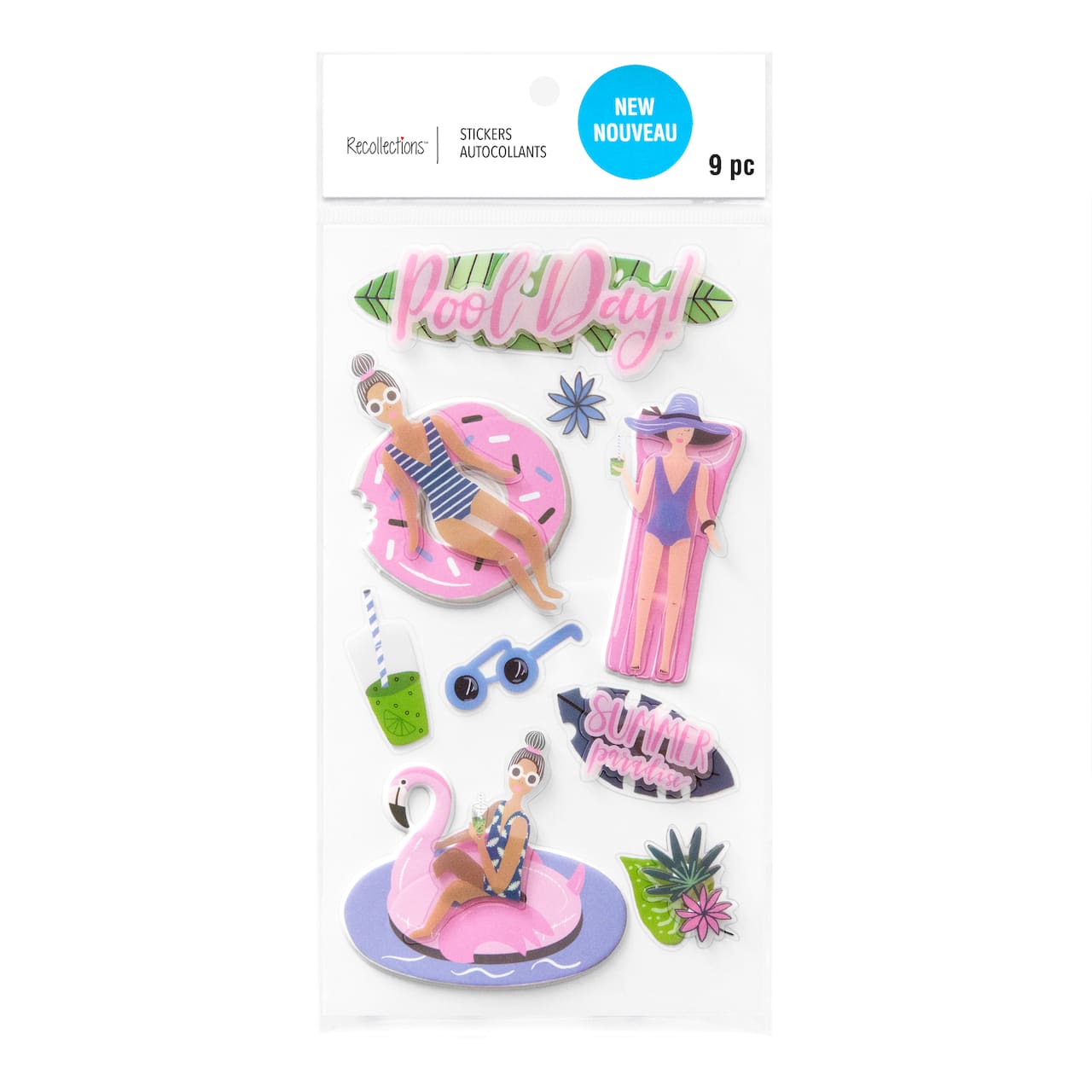 12 Pack: Pool Days Dimensional Stickers by Recollections™